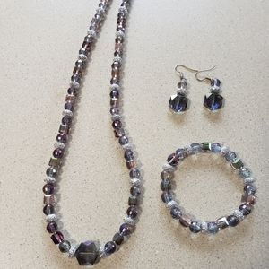 Handmade necklace, bracelet, earrings